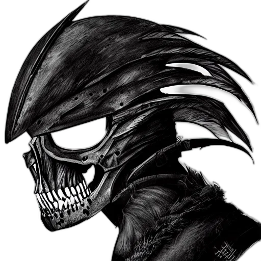 mask, face, creature, comic book art, concept art, fantasy art, cartoon, crow transparent PNG cut-out