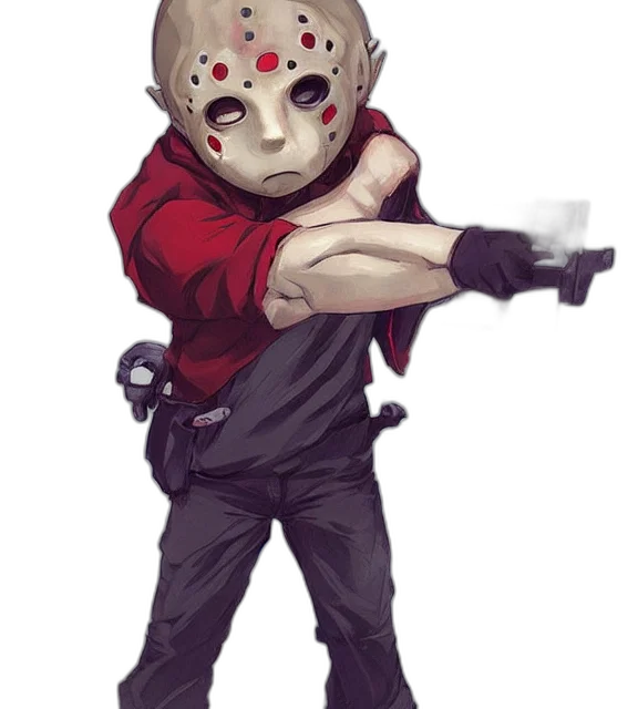 mask, weapon, face, concept art, comic book art, pixel art, fantasy art, red transparent PNG cut-out