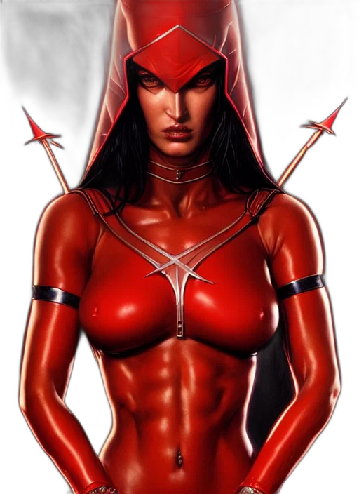 comic book art, fantasy art, concept art, photorealistic, red, symmetry, gantz, portrait transparent PNG cut-out