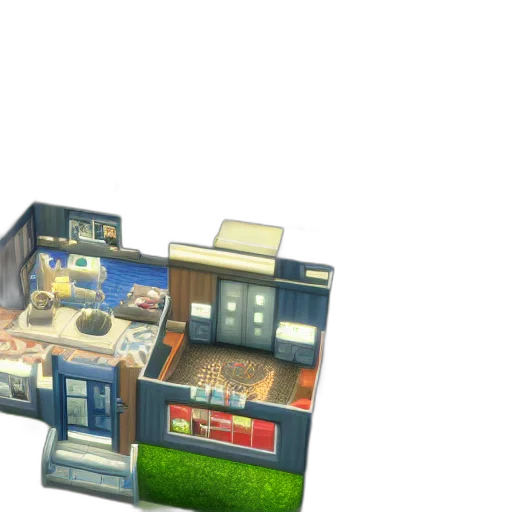 furniture, building, 3d render, concept art transparent PNG cut-out