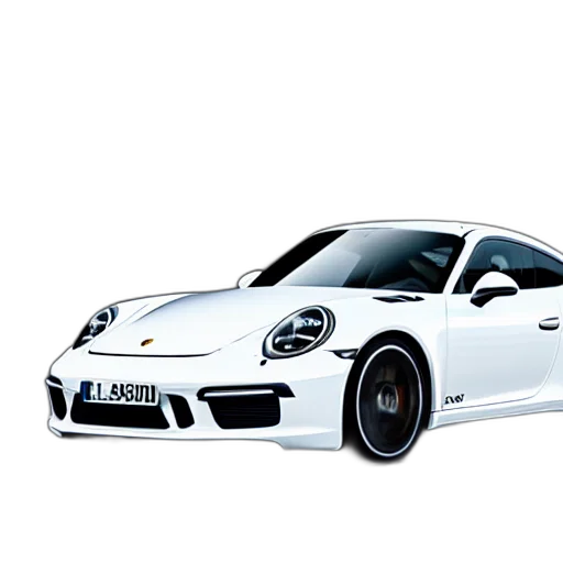 car, animal, photorealistic, 3d render, concept art, cartoon, white, porsche transparent PNG cut-out