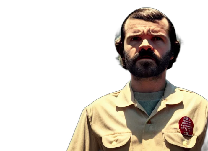 jacket, staff, face, concept art, film, still, jim, hopper transparent PNG cut-out