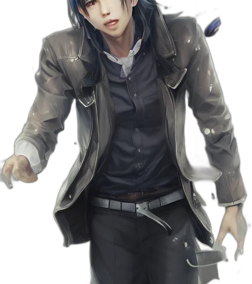 jacket, staff, weapon, concept art transparent PNG cut-out