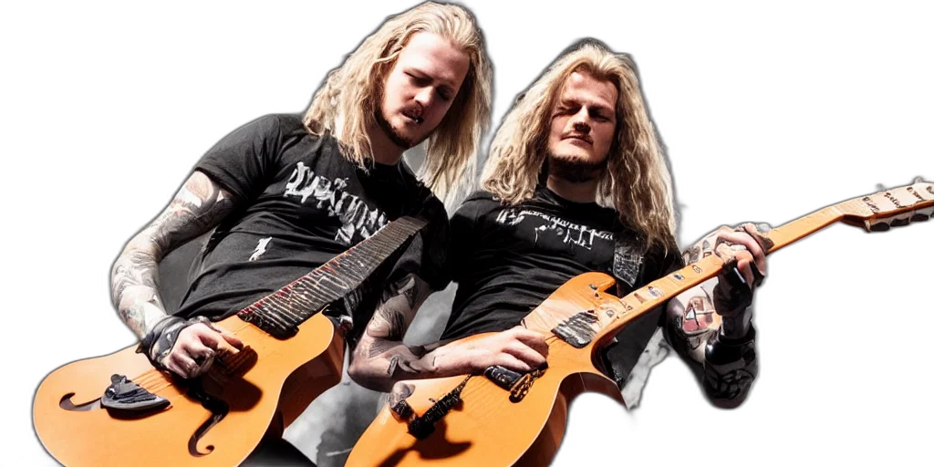ola, englund, playing, guitar transparent PNG cut-out