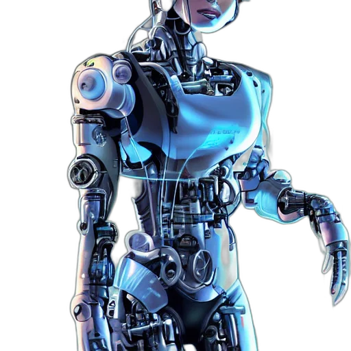 robot, cyberpunk, concept art, 3d render transparent PNG cut-out