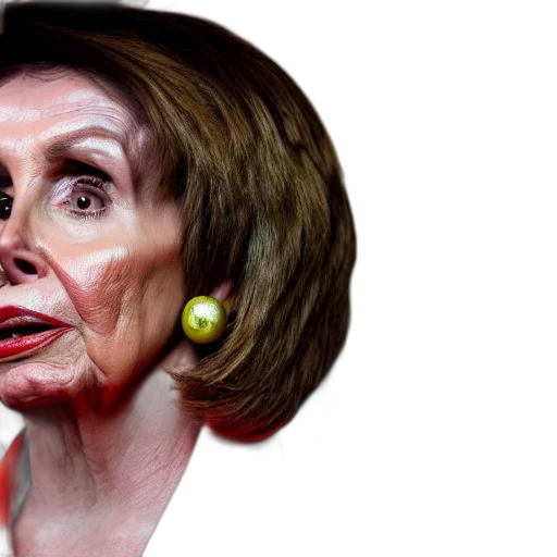 mask, face, photorealistic, watercolor, cartoon, nancy, pelosi, full transparent PNG cut-out