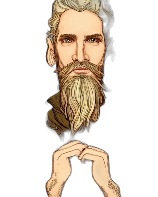 hair, face, mask, staff, cartoon, fantasy art, pixel art, concept art transparent PNG cut-out