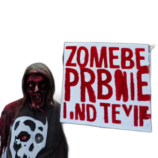 concept art, zombie, protestor transparent PNG cut-out
