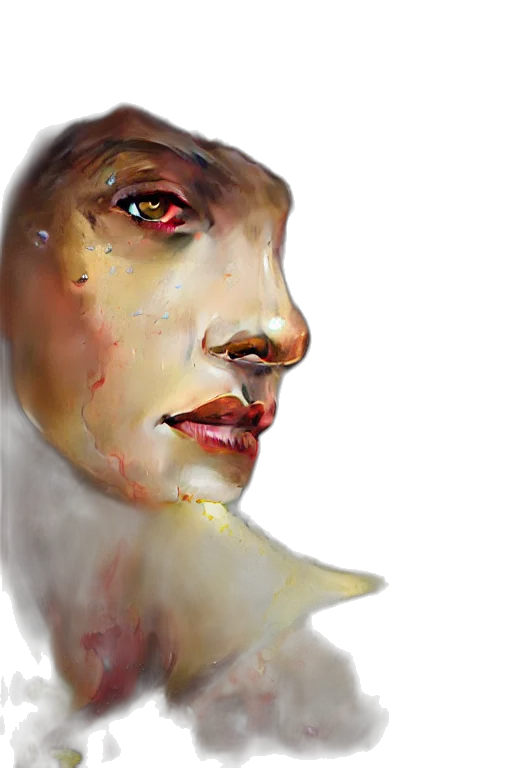 face, mask, creature, robot, photorealistic, watercolor, concept art, oil painting transparent PNG cut-out