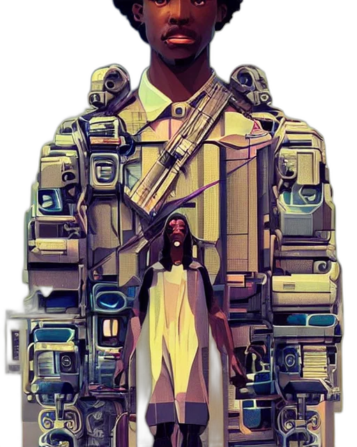robot, dress, jacket, weapon transparent PNG cut-out