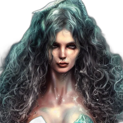 hair, fantasy art, photorealistic, comic book art, concept art, green, blue, pastel transparent PNG cut-out