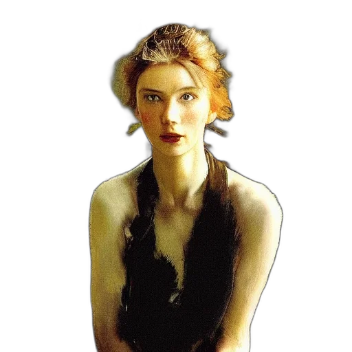 dress, crown, hair, face, photorealistic, oil painting, watercolor, pixel art transparent PNG cut-out