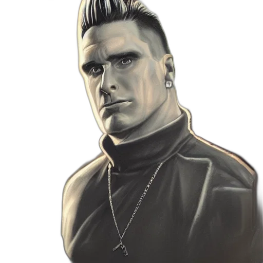 jacket, face, staff, comic book art transparent PNG cut-out