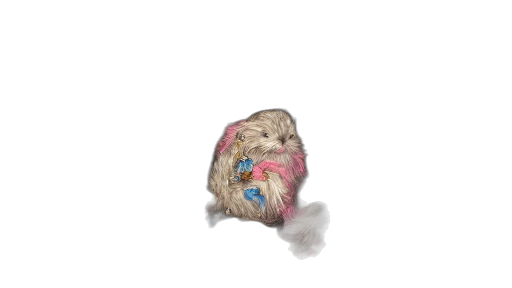 animal, jacket, hair, creature, watercolor, photorealistic, concept art, pixel art transparent PNG cut-out