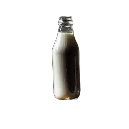 bottle, food, dress, hair, 3d render, photorealistic, earth tones, monochrome transparent PNG cut-out