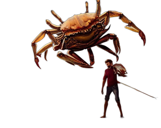 creature, animal, weapon, concept art, pixel art, 3d render, fantasy art, underwater transparent PNG cut-out