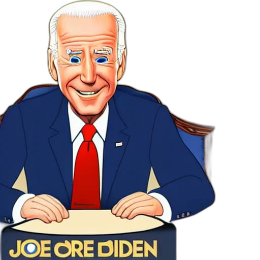 cartoon, joe, biden, charicature, disney, pixar transparent PNG cut-out