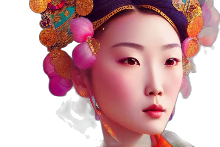 face, crown, jewelry, photorealistic transparent PNG cut-out