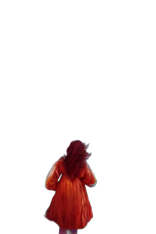 dress, jacket, staff, hair, 3d render, concept art, photorealistic, vaporwave transparent PNG cut-out