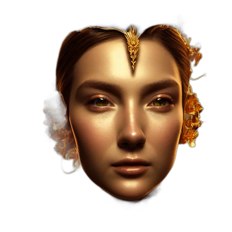 crown, face, jewelry, mask, photorealistic, 3d render, concept art, fantasy art transparent PNG cut-out