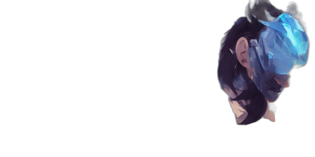 face, anime, photorealistic, pixel art, concept art, pastel, dark, blue transparent PNG cut-out