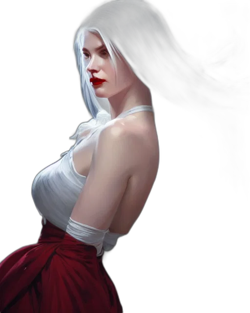dress, face, mask, fantasy art, concept art, photorealistic, comic book art, red transparent PNG cut-out