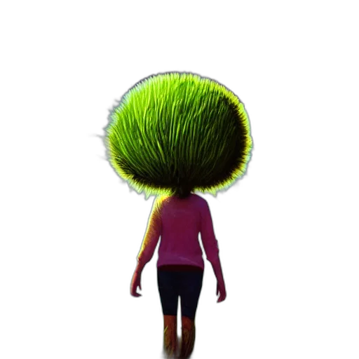 hair, tree, hat, creature, concept art, 3d render, pixel art, fantasy art transparent PNG cut-out