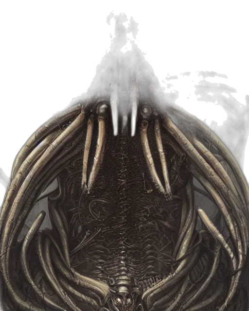 hair, dragon, creature, mask, concept art, fantasy art, 3d render, photorealistic transparent PNG cut-out
