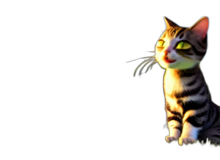 staff, animal, creature, 3d render, photorealistic, concept art, pixel art, cat transparent PNG cut-out
