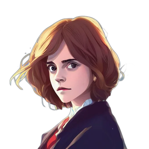 face, jacket, hair, crown transparent PNG cut-out