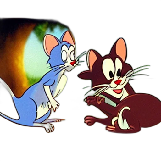 concept art, cartoon, tom, jerry transparent PNG cut-out