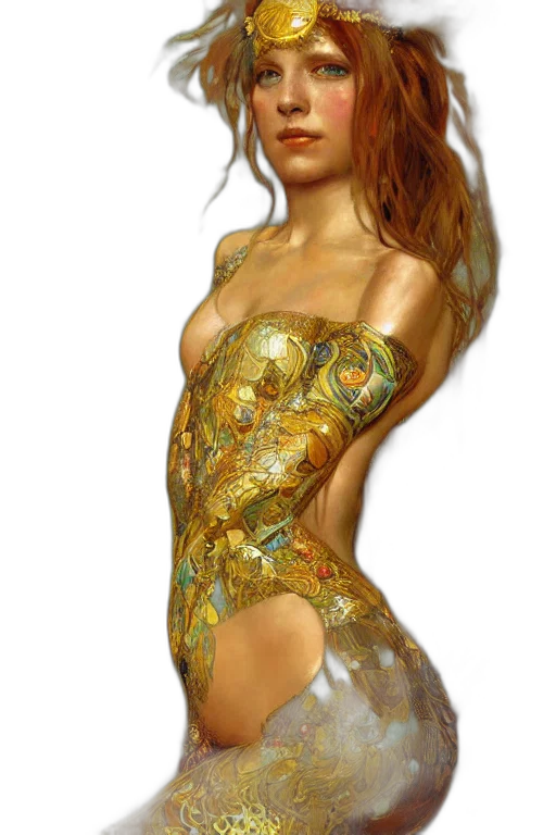 dress, jewelry, robot, fantasy art transparent PNG cut-out