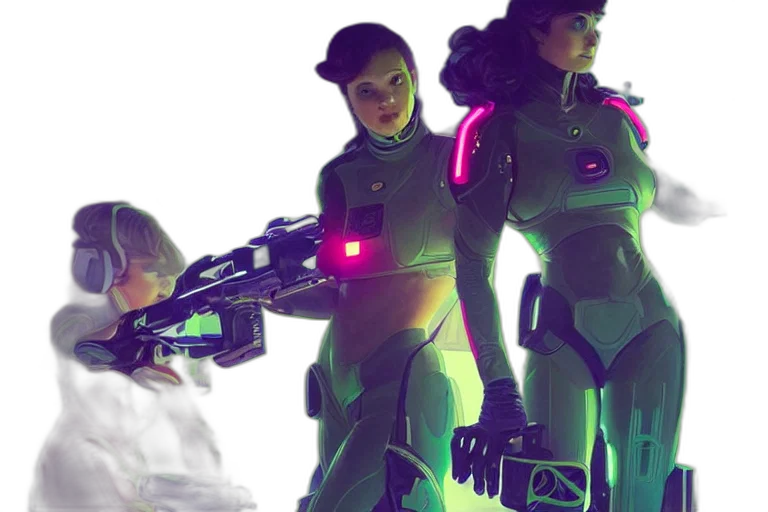 robot, cyberpunk, concept art, 3d render transparent PNG cut-out