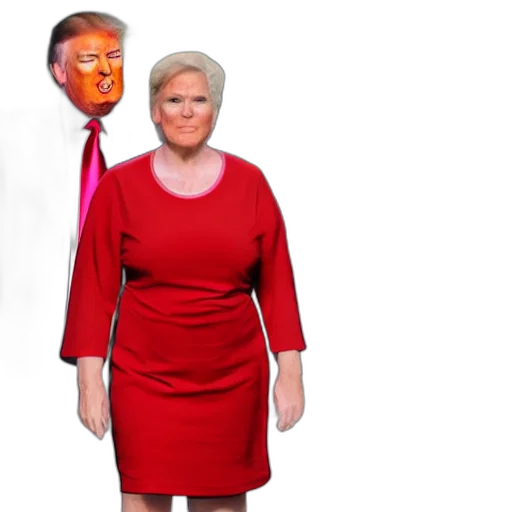 dress, mask, creature, vaporwave, fire, red, photo, donald transparent PNG cut-out