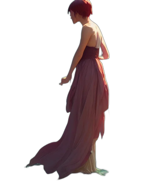 dress, staff, crown, face, concept art, fantasy art, pixel art, photorealistic transparent PNG cut-out