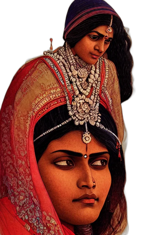 jewelry, face, crown, staff transparent PNG cut-out
