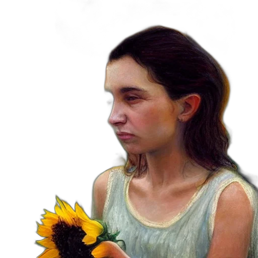 face, flower, mask, dress, oil painting, photorealistic, fantasy art, concept art transparent PNG cut-out