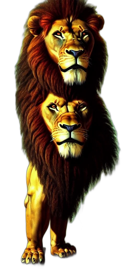 animal, crown, staff, photorealistic transparent PNG cut-out