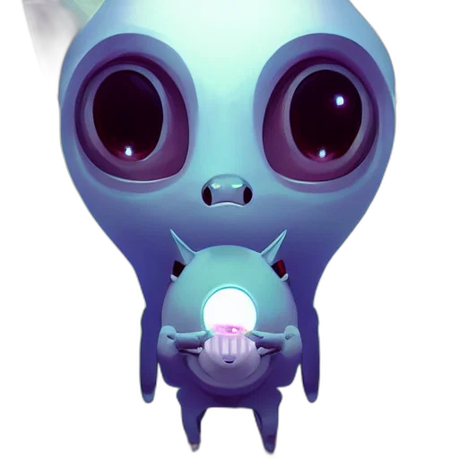 creature, robot, mask, face, concept art, 3d render, vaporwave, fantasy art transparent PNG cut-out