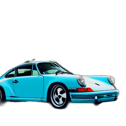 car, animal, photorealistic, 3d render, concept art, vaporwave, blue, porsche transparent PNG cut-out
