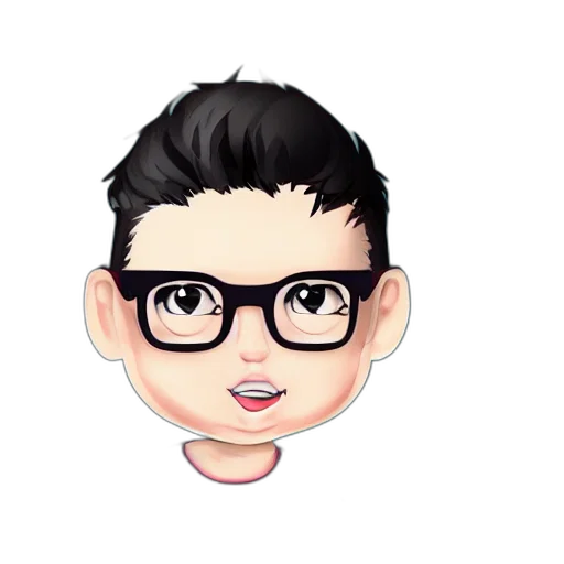 face, cartoon, 3d render, pixel art transparent PNG cut-out