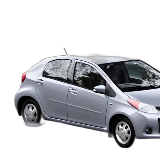 car, 3d render, grey, toyota, yaris, 2008, sol, space transparent PNG cut-out