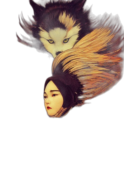 hair, dragon, mask, face transparent PNG cut-out