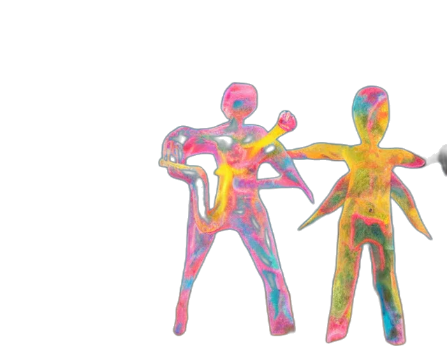 3d render, concept art, watercolor, outer space, neon lights, neon, colorful, pastel transparent PNG cut-out