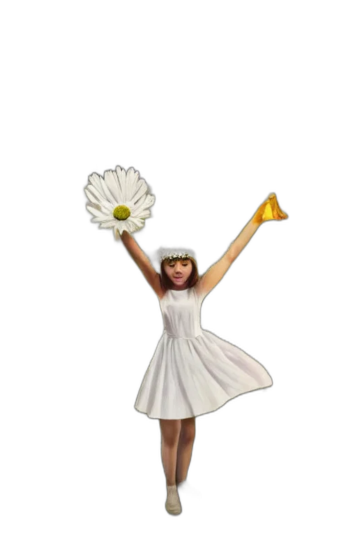 dress, flower, crown, hat, photorealistic, 3d render, concept art, oil painting transparent PNG cut-out