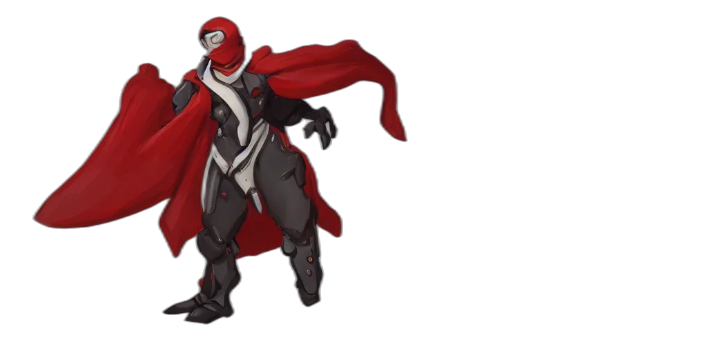 concept art, comic book art, 3d render, red transparent PNG cut-out