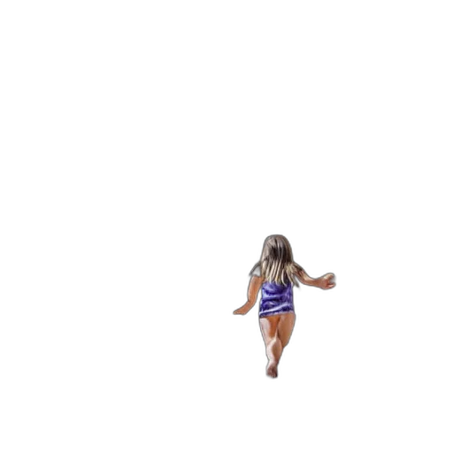 dress, shoes, hair, creature, pixel art, 3d render, vaporwave, concept art transparent PNG cut-out