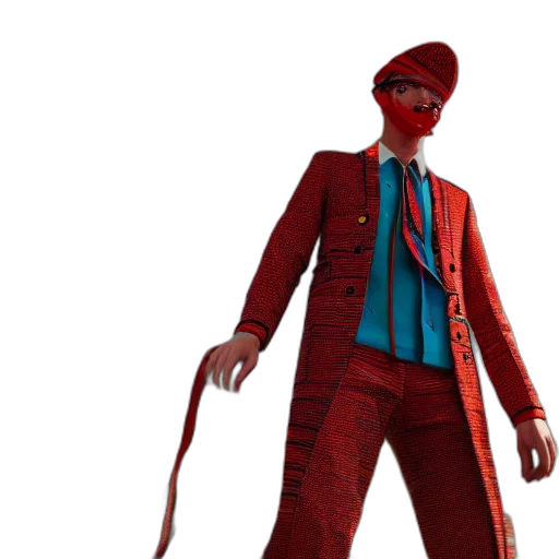 staff, jacket, mask, creature, 3d render, concept art, cyberpunk, photorealistic transparent PNG cut-out