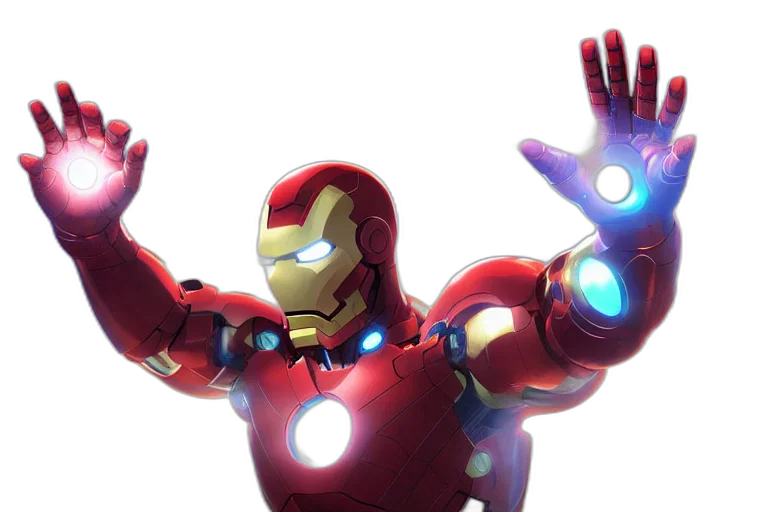 robot, 3d render, concept art, comic book art, super, ironman, single, subject transparent PNG cut-out