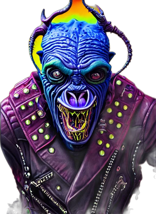 mask, creature, face, jacket, concept art, 3d render, photorealistic, fantasy art transparent PNG cut-out